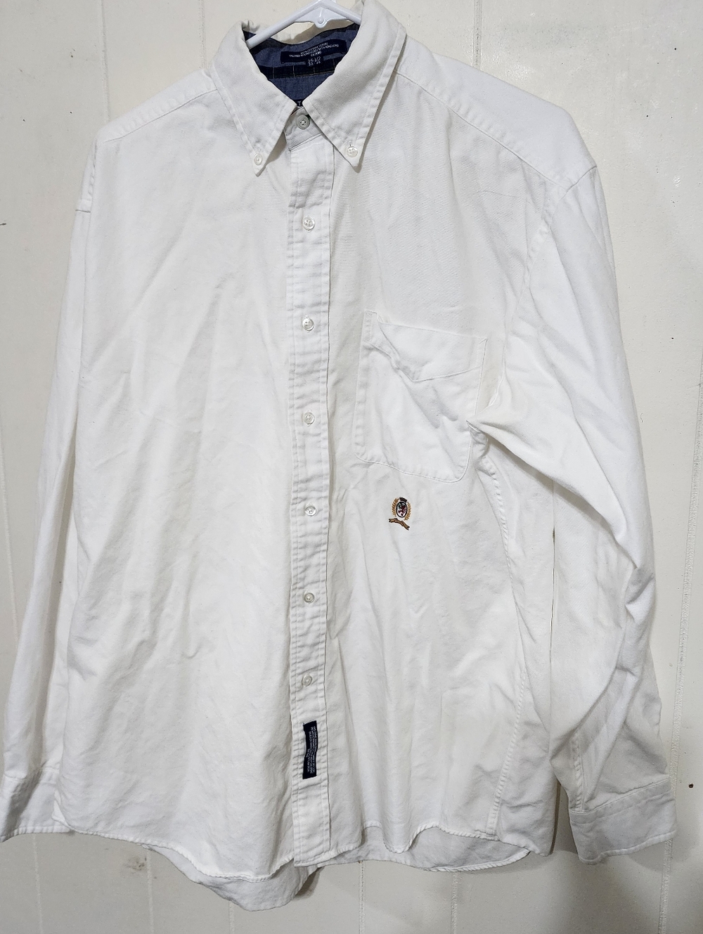 Tommy Hilfiger Vintage 100% Cotton Size 34-35 Men's White Button Up Shirt